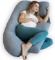 PharMeDoc Pregnancy Pillow with Cooling Cover, U-Shape Full Body Pillow and Maternity Support