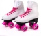 Skate Gear Soft Classic Faux Leather Roller Skates, Size 8 (Classic Pink)