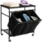 HollyHome Laundry Sorter Cart with Ironing Board with Side Pull 3-Bag and 4 Wheels Black $57.59 MSRP