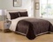 Cozi Home Micasa 6 Piece Velvet Reversible Bedspread Quilt Set (Brown/Ivory)