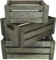 Admired By Nature ABN5E083-SG Set of 3 Rectangle Storage Gift Wood Crates, B. Stain Grey $34.99 MSRP