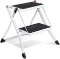 Delxo 2 Step Stool Stepladders Lightweight White Folding Step Ladder with Handgrip Anti-Slip Sturdy