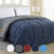 Equinox All-Season Navy Blue/Charcoal Grey Quilted Comforter-Goose Down Alternative $49.99 MSRP