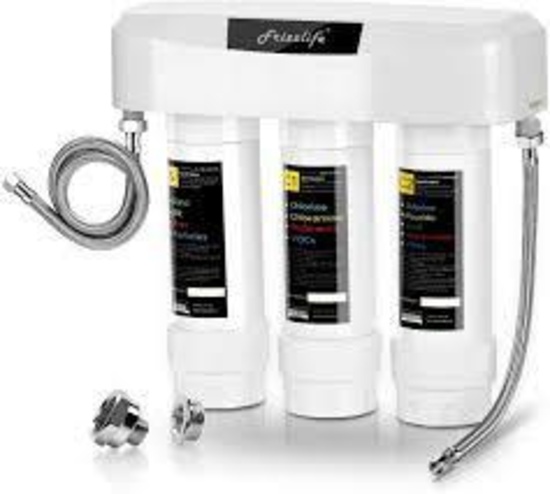 Frizzlife Under Sink Water Filter System SK99, 3-Stage 0.5 Micron High Precision - $119.69 MSRP