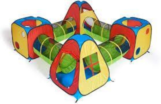 UTEX 8 in 1 Pop Up Children Play Tent House with 4 Tunnel, 4 Tents for Boys, Girls - $64.99 MSRP