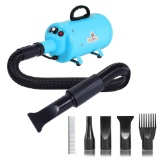 Bonlo 2400W 3.2HP Stepless Adjustable Speed Pet Dryer Dog Hair with Heater Quick-4 Different Nozzles