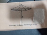 9 Feet Market Umbrella with Fringe Detail