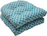 Pillow Perfect Outdoor/Indoor Hockley Teal Tufted Seat Cushions (Round Back) $56.99 MSRP