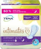 Tena Intimates Overnight Incontinence Pads for Women, 45 Count, 2 Pack $46.63 MSRP