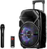 Earise Bluetooth PA Speaker System with Wireless Microphone, Portable Outdoor Karaoke Machine