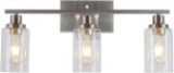 Melucee 3 Lights Wall Sconce Brushed Nickel Finished Modern Bathroom Vanity Light $94.47 MSRP