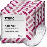 Amazon Brand - Solimo Thick Maxi Pads for Periods, Super Absorbency, Unscented, 192 Count