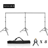 Emart Photo Video Studio 20 ft Wide 10 ft Tall Adjustable Heavy Duty Photography Backdrop Stand