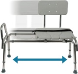 Tub Transfer Bench and Sliding Shower Chair Made of Heavy Duty Non Slip Aluminum Body and Seat