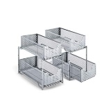 2 Pack ? Simple Trending Stackable 2-Tier Under Sink Cabinet Organizer with Sliding Storage Drawer