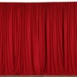 AK Trading Co. 10 feet x 10 feet Polyester Backdrop Drapes Curtains Panels with Rod Pockets, Red