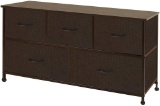 Wlive Dresser with 5 Drawers, Fabric Storage Tower, Organizer, Brown - $69.99 MSRP