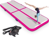 Wave Explore Inflatable Gymnastic Mat Air Track Tumbling Mat with Pump, Pink (B07MDF6N9S)