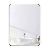 ANDY STAR Wall Mirror for Bathroom, 24x36 Inch Black Bathroom Mirror, Stainless Steel Metal Frame