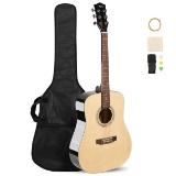 Artall 41 Inch Handmade Solid Wood Acoustic Dreadnought Guitar Beginner Kit with Gig Bag, Strings