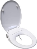Saniwise Toilet Seat, Round Bidet Toilet Seat with Self Cleaning Dual Nozzles Separated Rear