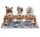 Yangbaga Elevated Dog Bowls with Stainless Steel Dog Bowls and Anti-Slip Feet for The Stand