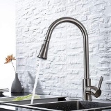 Tyimok Pull Down Kitchen Faucet Commercial Single Handle High Arc Brushed Nickel Pull $54.90 MSRP