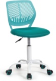 GreenForest Office Task Desk Chair Adjustable Mid Back Home Children Study Chair, Turquoise