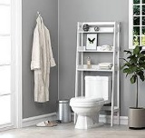 UTEX 3-Shelf Bathroom Organizer Over The Toilet, Bathroom Spacesaver (White)