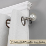 H.VERSAILTEX Window Curtain Rod and Finial,Bracket Set, 66-Inch Extends to 120-Inch, Nickel