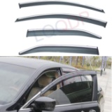 LQQDP 4pcs Smoke Tint w/Chrome Trim Outside Guard Vent Shade Window Visors Fit 07-11 Toyota Camry