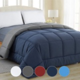 Equinox All-Season Navy Blue/Charcoal Grey Quilted Comforter-Goose Down Alternative $49.99 MSRP