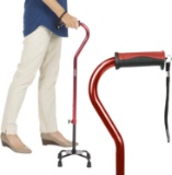 Vive Quad Cane - Walking Stick for Men and Women - Lightweight Adjustable Staff