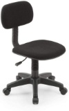 Hodedah Armless, Low-Back, Adjustable Height, Swiveling Task Chair with Padded Back