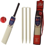 CE Kids Cricket Gift Set Young American Includes Wooden Cricket Bat Tennis Ball Stumps and Bag