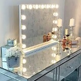 Hansong Large Vanity Makeup Mirror with Lights,Hollywood Lighted Mirror with 15pc Dimmable Led Bulb