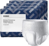Solimo Incontinence Underwear for Men and Women, Overnight Absorbency, Large (4 Pack)