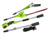 Greenworks G40PSH 40V Long Reach Hedge Trimmer and Pruner