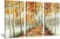 Hardy Gallery Abstract Landscape Canvas Artwork Painting Yellow Birch Trees Picture - $59.99 MSRP