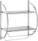 Organize It All 1753W-B Wall Mount 2 Tier Chrome Bathroom Shelf with Towel Bars Metallic