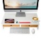 Computer Monitor Stand with Drawers - White Wood Laptop Screen Printer TV Riser