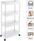 Spacekeeper Storage Cart 4-Tier Slide Out Rolling Utility Cart Storage Organizer Shelf Rack