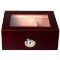 Mantello Royale Glass-Top Cigar Humidor Humidifier Box with Hygrometer - Holds (25-50 Cigars)