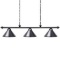 Wellmet 3 Light Pool Table Light, Vintage Retro Kitchen Island Pendant Light with Matte Black Shade