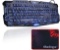 BlueFinger Three Adjustable Color Gaming Backlit Keyboard with Cool Crack Pattern and Mouse Pad