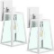 LED Outdoor Wall Lantern, Wall Sconce as Porch Light 100-150W Equivalent (ST64 8W),White for 2Pack)