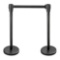 New Star Foodservice 54590 Stanchion, 36-Inch Height, 6.5-Foot Retractable Belt, Set of 2, Black