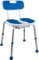 PCP Shower Safety Seat, Cutout for Easy Cleaning with Backrest, White/Blue - $57.99 MSRP