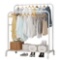 UDEAR Garment Rack Freestanding Hanger Double Pole Multi-Functional Bedroom Clothing Rack, White