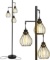 Brightech - Teardrop LED Industrial Floor Lamp for Living Room Rustic, Tall Tree Lamp with 3 Hanging